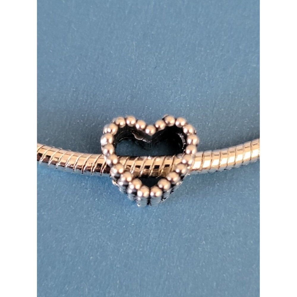 NWT! For Pandora Charm Bracelets Antique Silver Color Hollow Heart Charm Bead